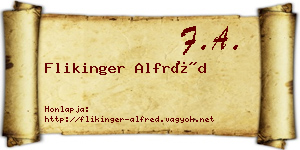Flikinger Alfréd névjegykártya